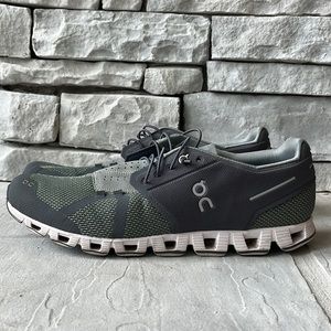 Men’s gray and green On Cloud shoes. Size 13